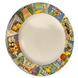 Sakura Tabletrendz Set Of 4 “Vintage Labels” Fruit Crate Label Plates.